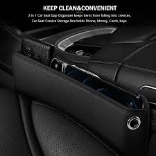 Car Seat Gap Organiser – Premium PU Leather Side Pocket Storage with Cup Holder & Phone Slot